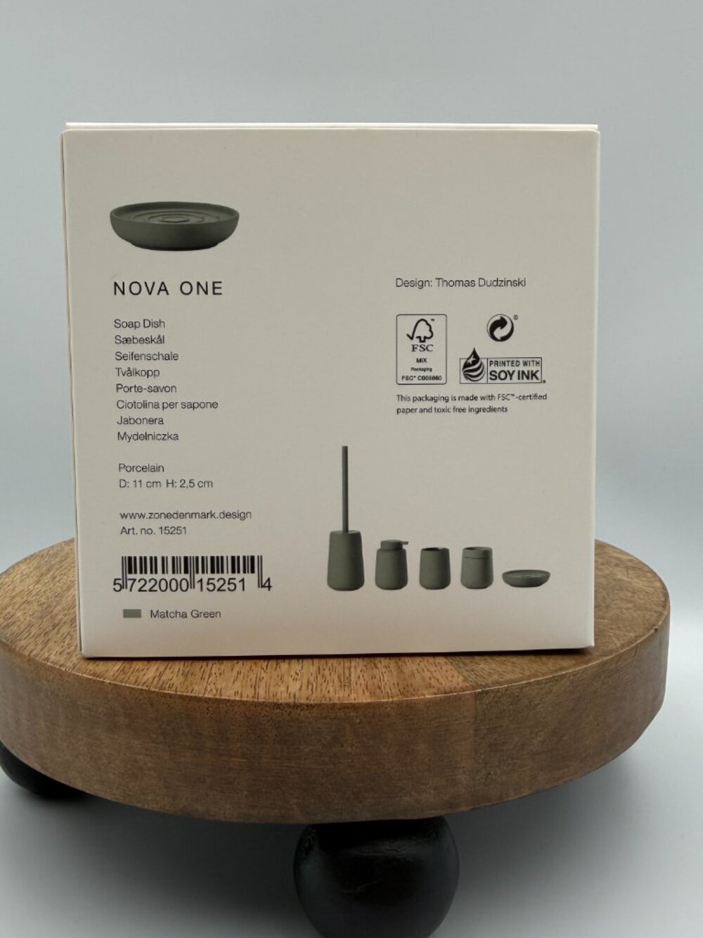 Zone Denmark Nova One Porcelain Soap Dish Matcha Green Minimalist NIB - Picture 3 of 14